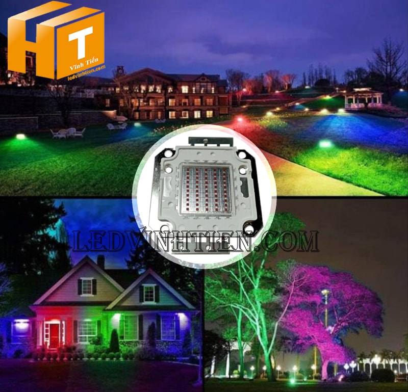 Chip led cob 50w màu đỏ chiếu sáng cảnh quan ngoài trời