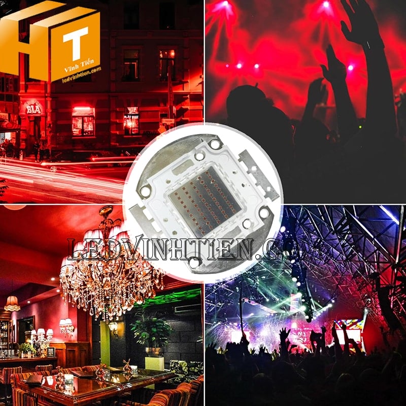 Tim đèn pha led 50W màu đỏ chiếu sáng sự kiện, lễ hội, cảnh quan