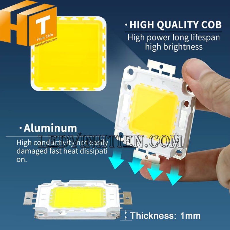 Chip led cob 50w màu trắng