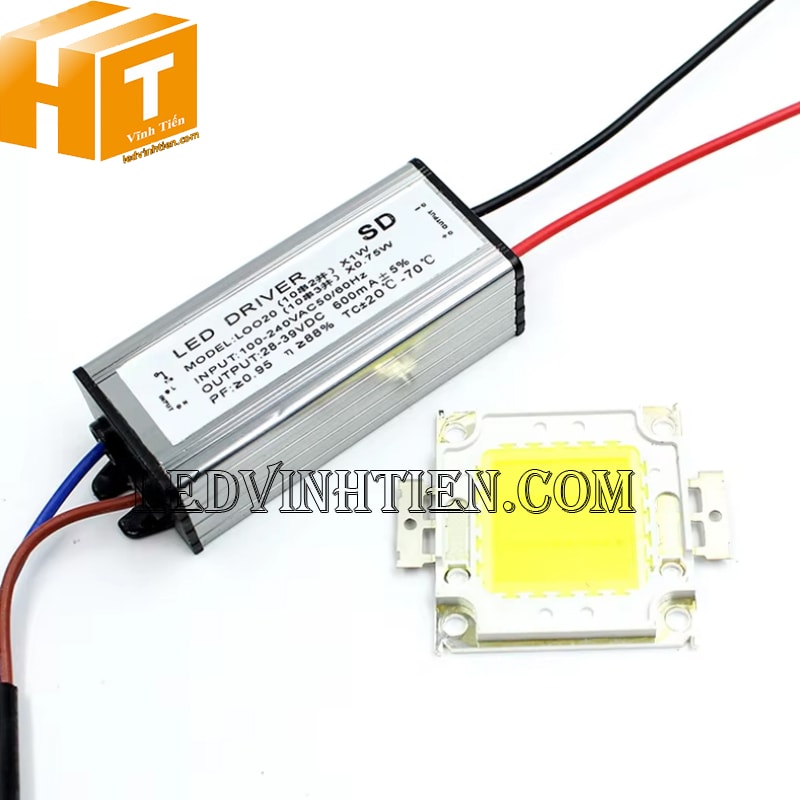 Tim đèn pha led 50W màu trắng