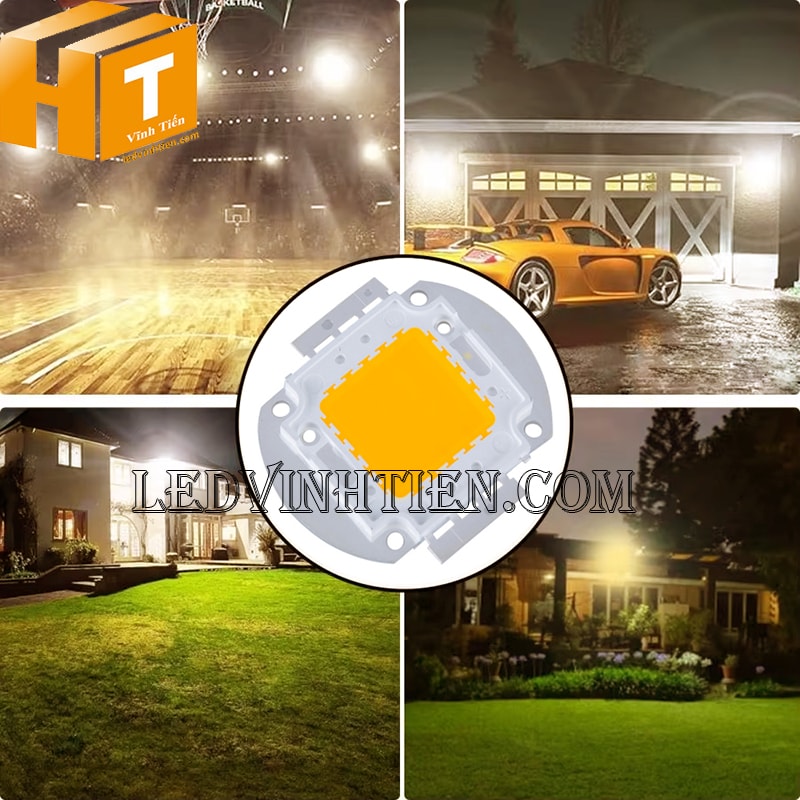 Chip led 50W cob màu vàng dùng ngoài trời