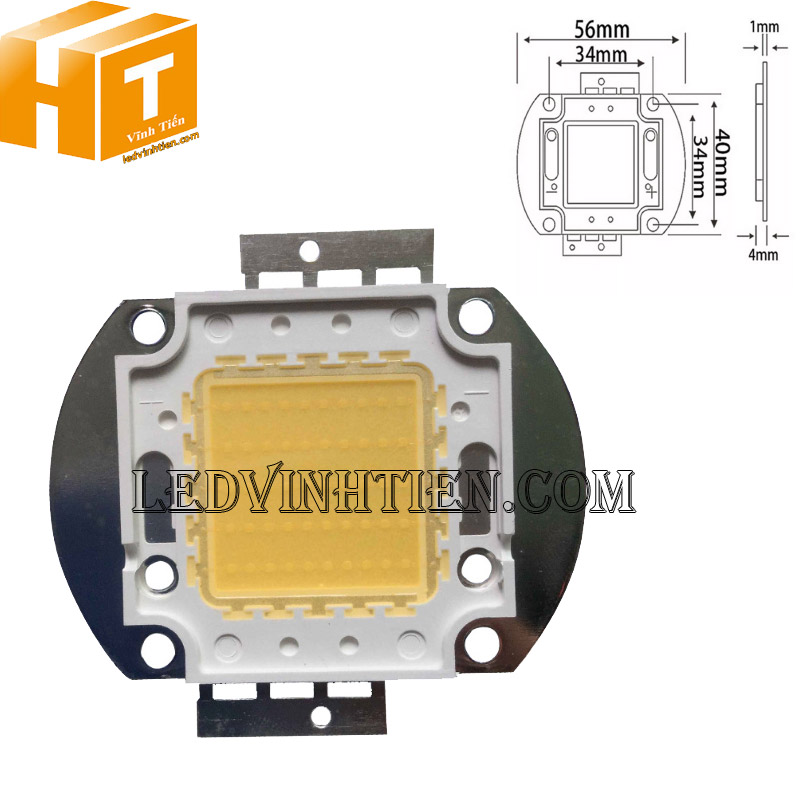 Chip led cob 50w màu vàng