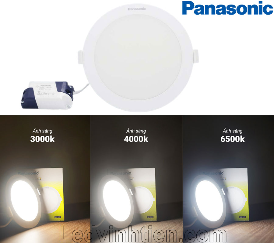 Test Sáng Đèn LED Âm Trần Panasonic Neo Slim Tròn Panasonic Đổi Màu