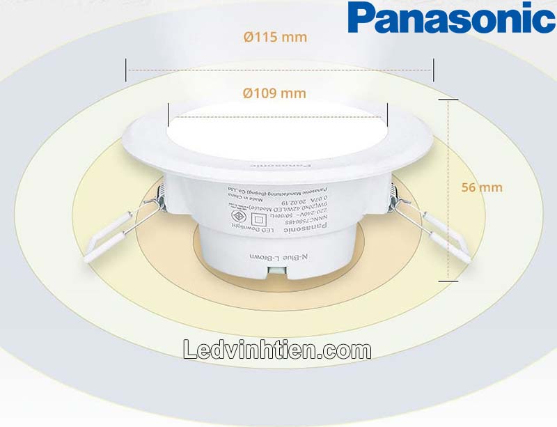 Cấu Tạo Và Kích Thước Của Đèn led âm trần chống nước IP44 DN Series