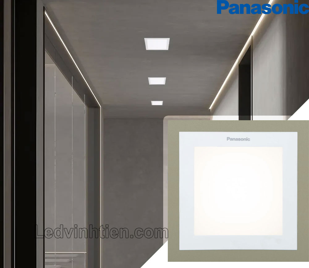 Đèn led downlight vuông 9w NNP72255 Panasonic dùng chiếu sáng khách sạn