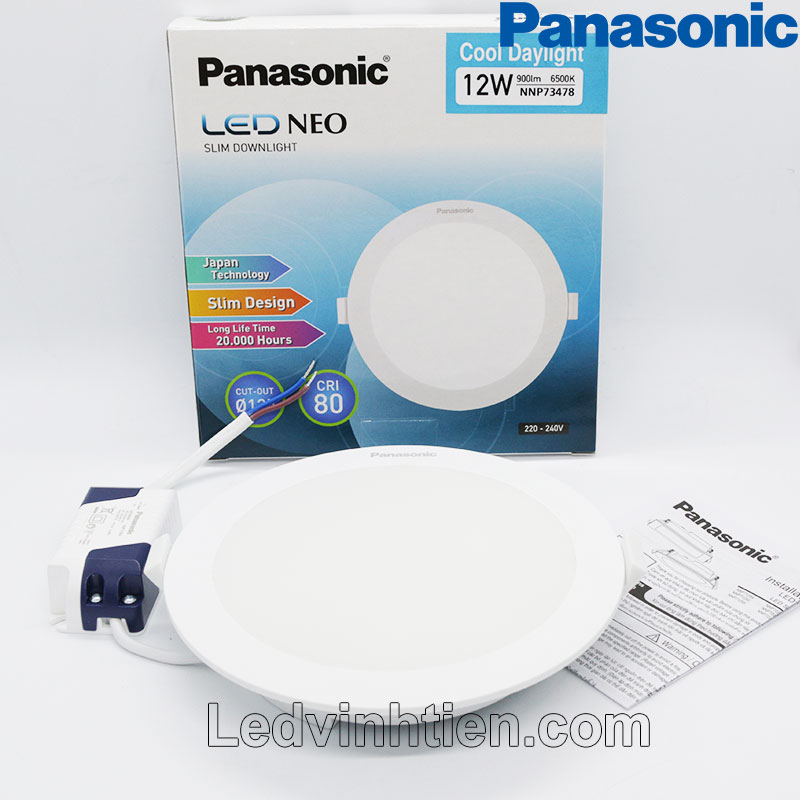 Đèn LED Âm Trần Panasonic Neo Slim Tròn 12W ánh sáng trắng