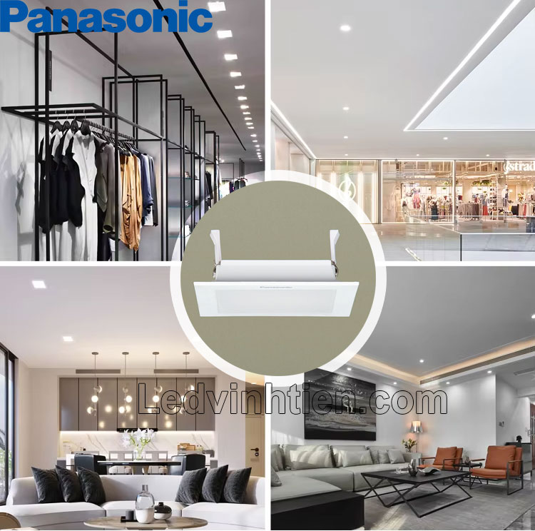 Đèn led downlight vuông 9w NNP72254 Panasonic dùng chiếu sáng nhà phố