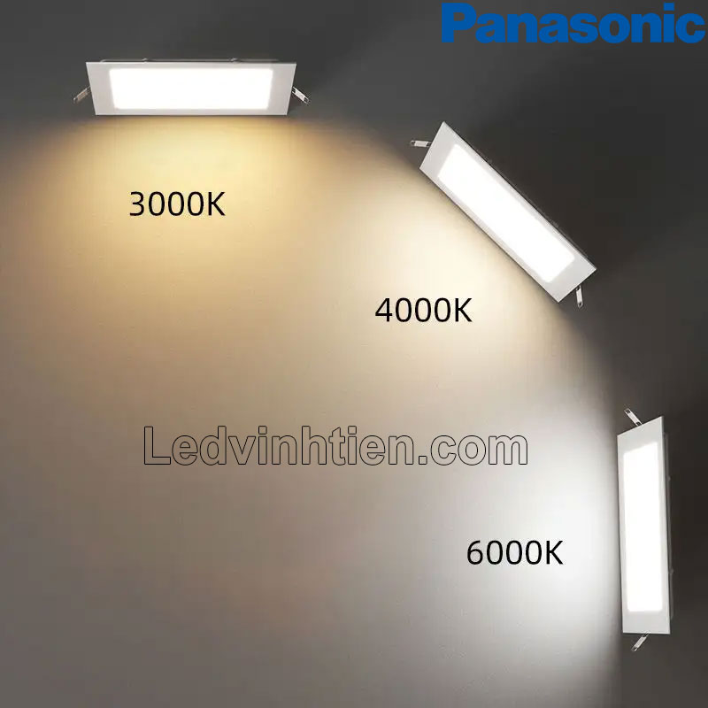 Đèn downlight Neo Slim Panasonic có 3 màu ánh sáng chính (trắng, trung tính, vàng) 