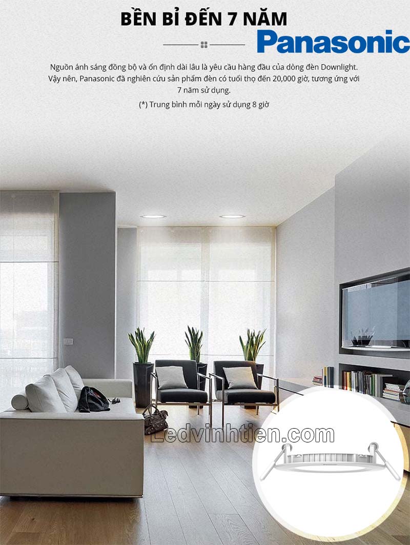 Đèn led Downlight 9W NNNC7651188 Panasonic chiếu sáng nhà phố
