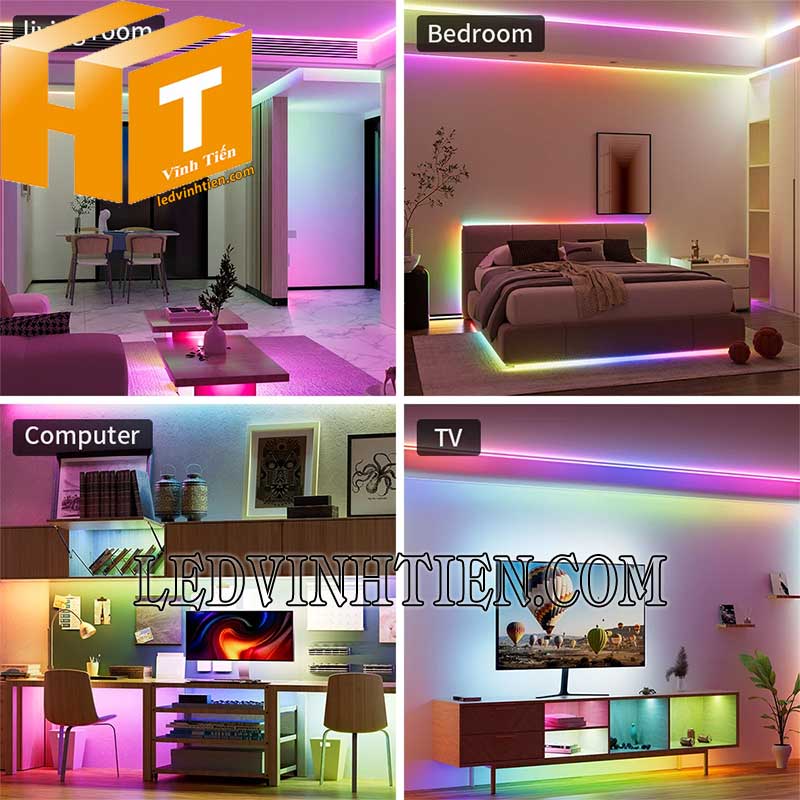 Ứng dụng đèn led dây 220V RGB hình bông mai