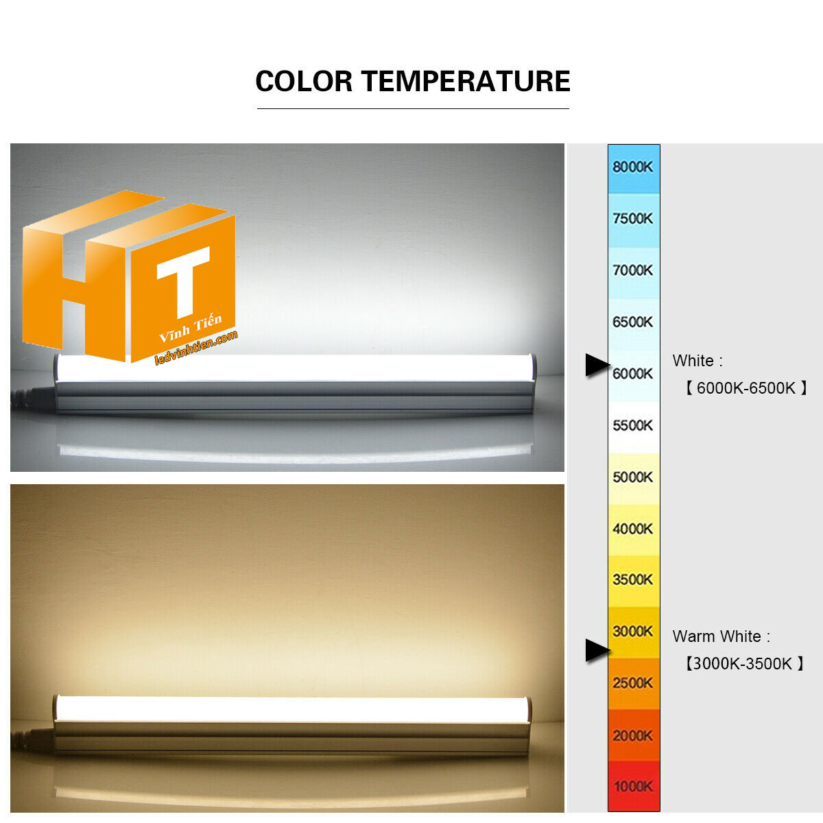 Đèn LED Tuýp T5 3 tấc 4W Liền Máng loại tốt, giá rẻ, Ledvinhtien.com