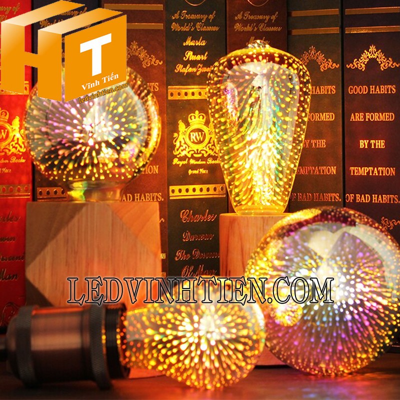 đèn led bulb Edison A60 pháo hoa 3D