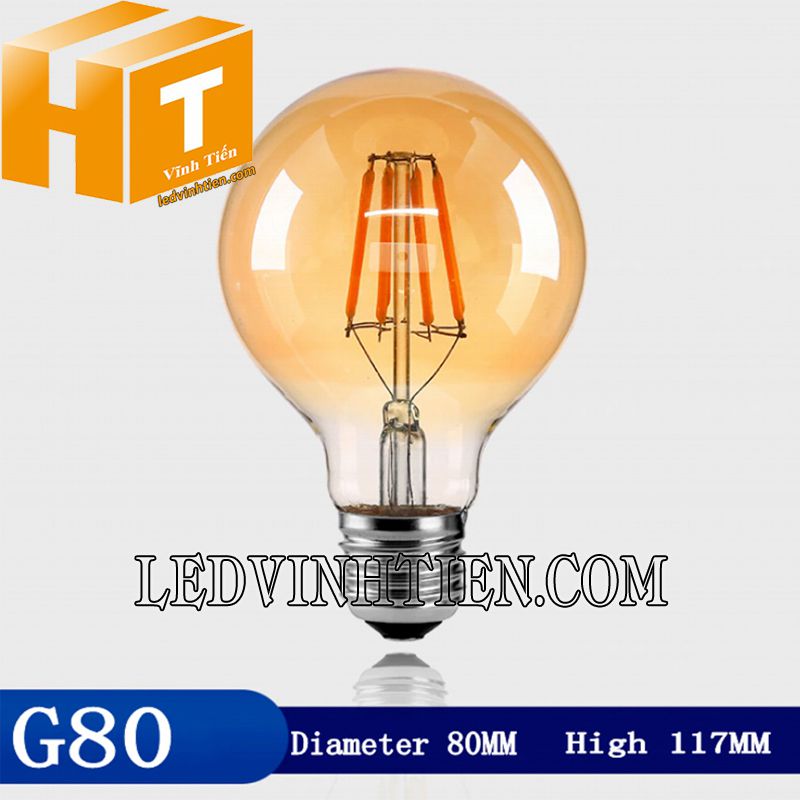 đèn led bulb Edison G80 công suất 8W tại Vĩnh Tiến