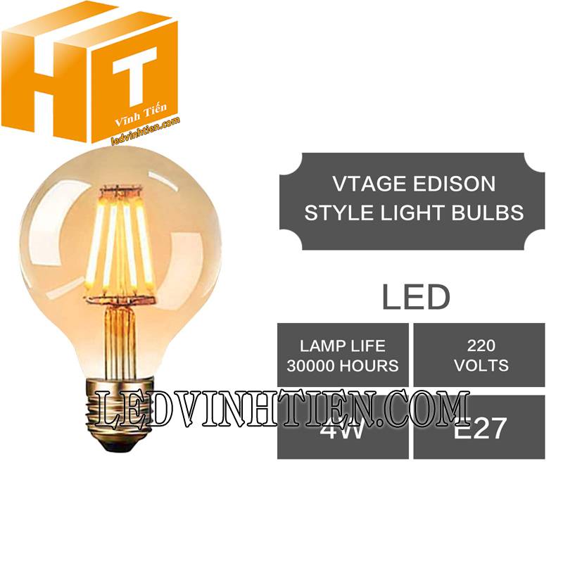 đèn led bulb Edison G95 công suất 4W