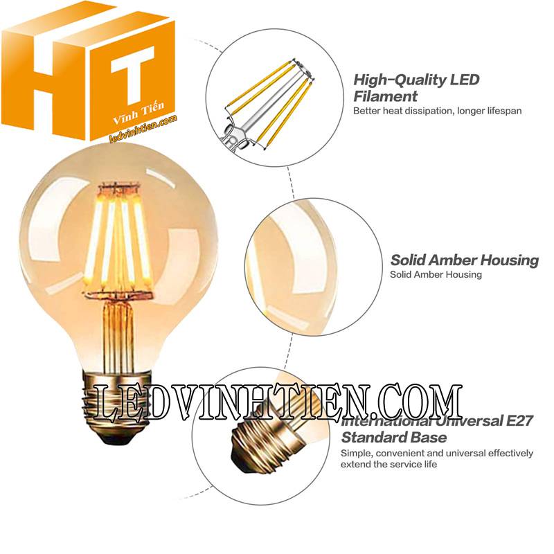 đèn led bulb Edison G95 công suất 4W giá rẻ