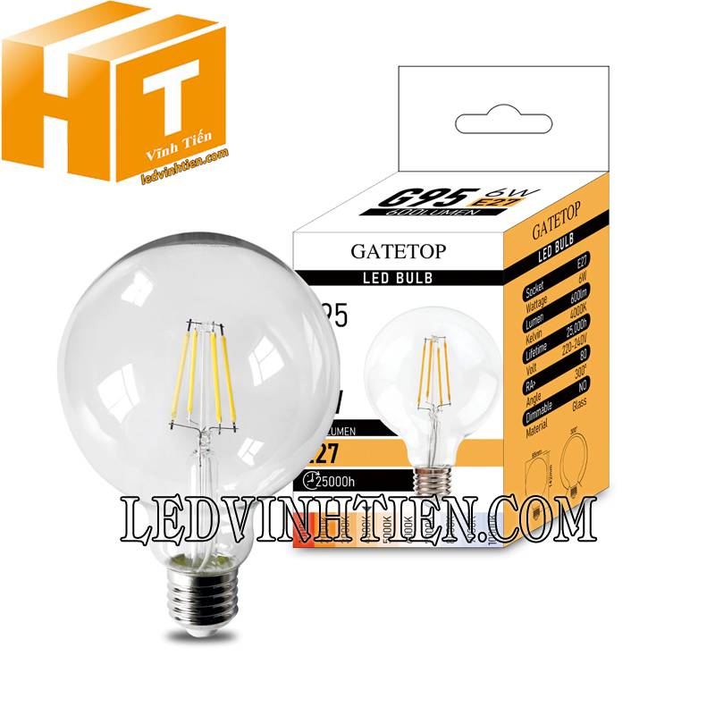 đèn led bulb Edison G95 công suất 8W giá rẻ