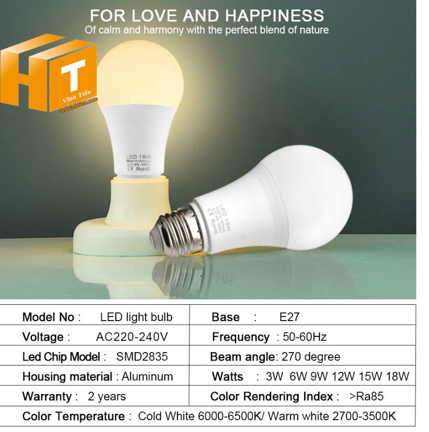 Bóng đèn led búp 3W loại tốt, giá rẻ, chất lượng, dùng chiếu sáng nội thất