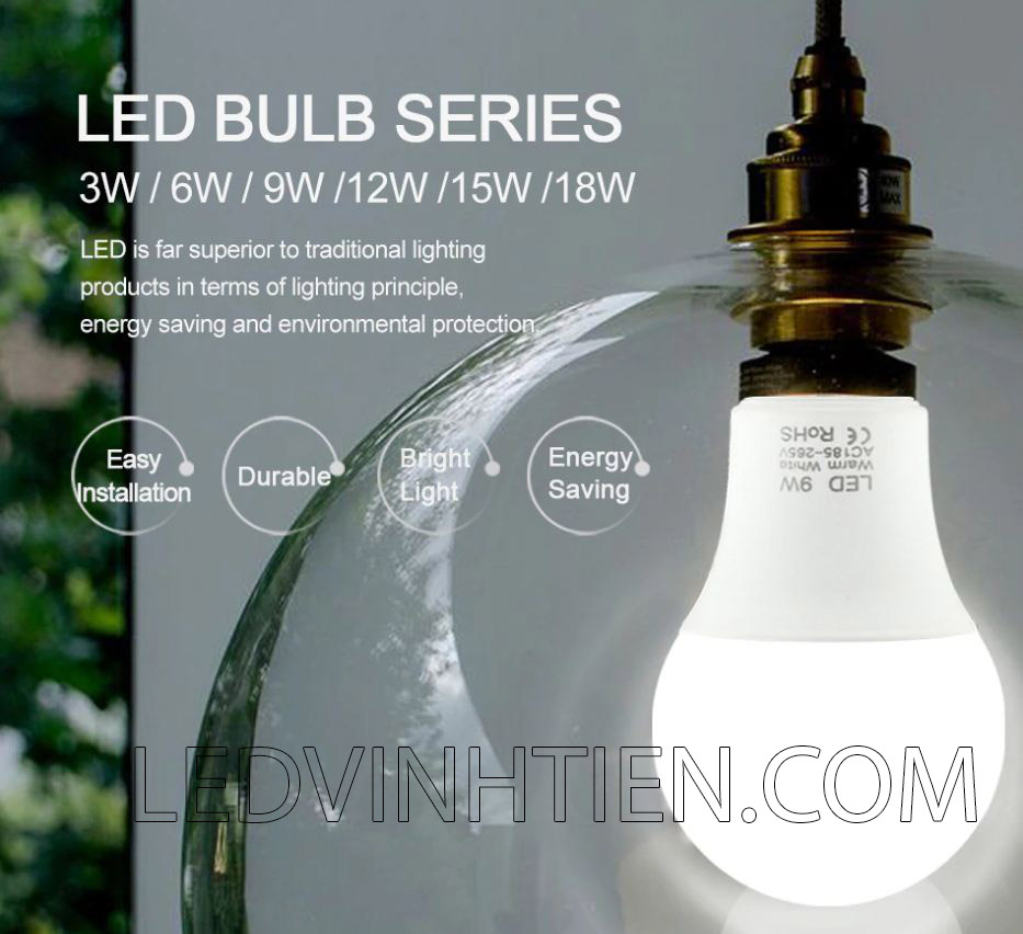 Bóng đèn led búp 3W loại tốt, giá rẻ, chất lượng, dùng chiếu sáng nội thất