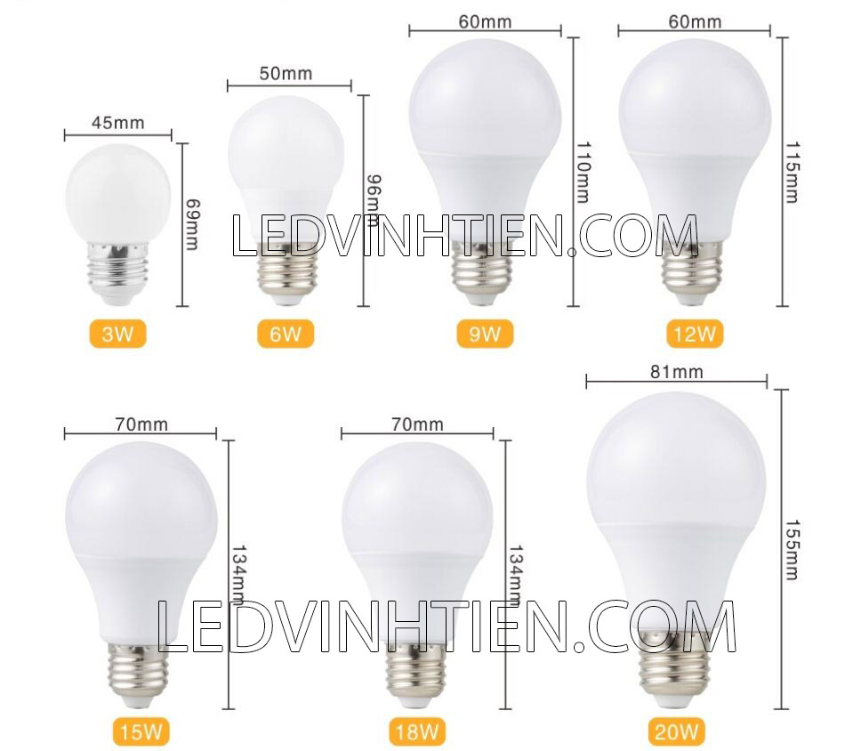 Bóng đèn led búp 5W loại tốt, giá rẻ, Ledvinhtien.com