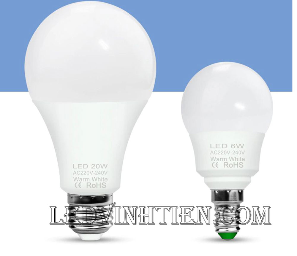 Bóng đèn led búp 5W sáng trắng, vàng, loại tốt dùng trang trí nội thất, quán cà phê