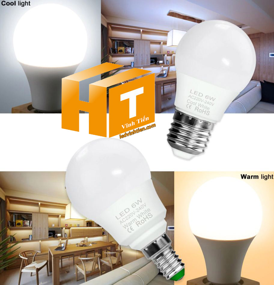 Bóng đèn led búp 6W loại tốt, giá rẻ, Ledvinhtien.com