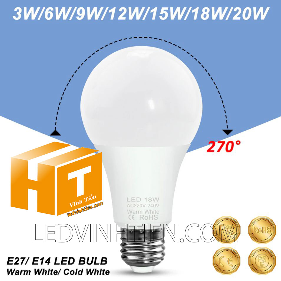 Bóng đèn led búp 6W loại tốt, giá rẻ, Ledvinhtien.com