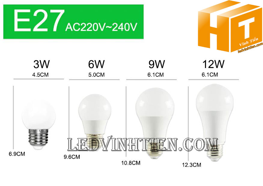 Bóng đèn led búp 7W loại tốt, giá rẻ, Ledvinhtien.com
