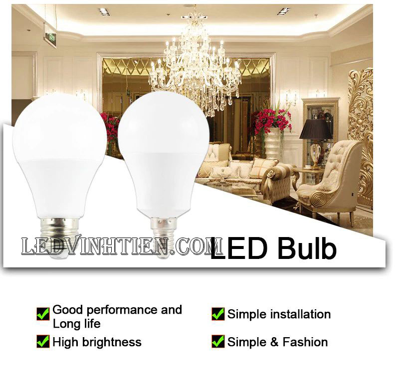 Bóng đèn led búp 7W loại tốt, giá rẻ, Ledvinhtien.com
