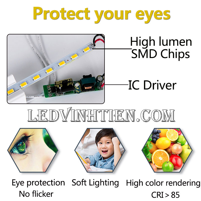 Tuýp led bán nguyệt 30w loại tốt, giá rẻ, Ledvinhtien.com