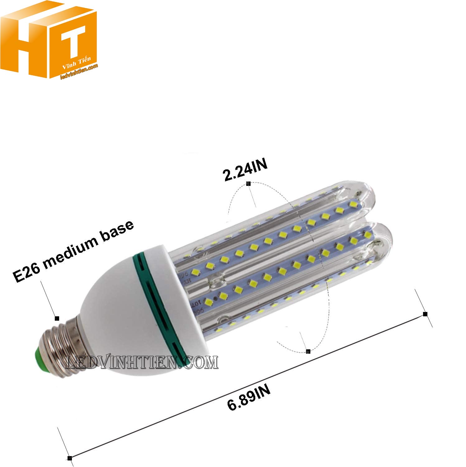 Bóng đèn led chử U 12W sáng trắng, vàng, giá rẻ | Ledvinhtein.com