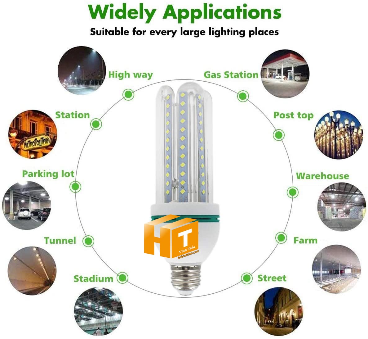 Bóng đèn led chử U 12W sáng trắng, vàng, giá rẻ | Ledvinhtein.com