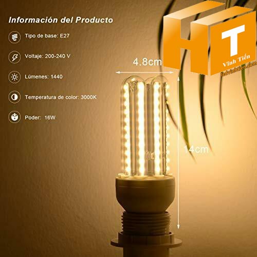 Bóng đèn led chử U 16W ánh sáng trắng, vàng loại tốt, giá rẻ, chất lượng, siêu sáng