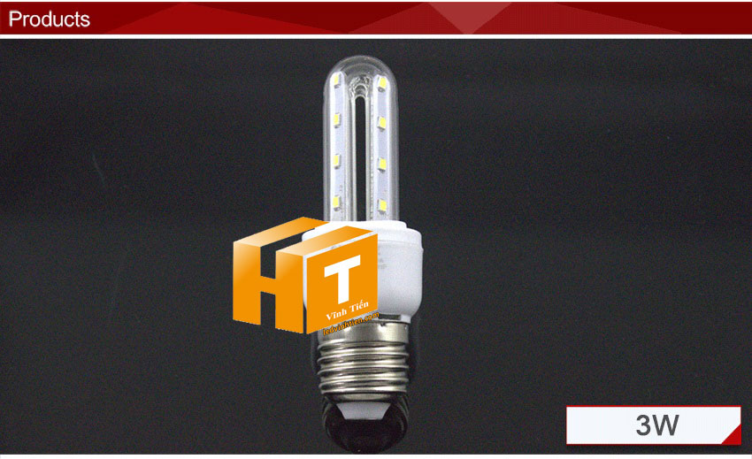 Bóng đèn led chử U 3W sáng trắng, vàng, giá rẻ | Ledvinhtein.com