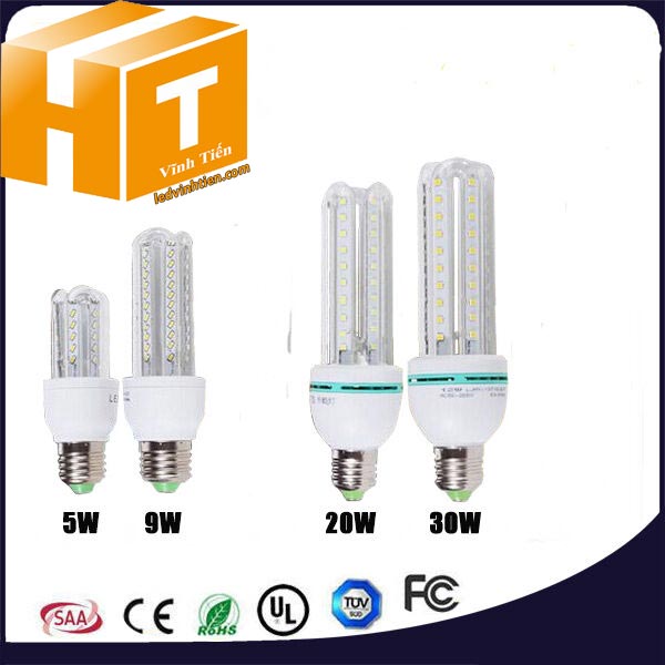 Bóng đèn led chử U 9W sáng trắng, vàng, giá rẻ | Ledvinhtein.com