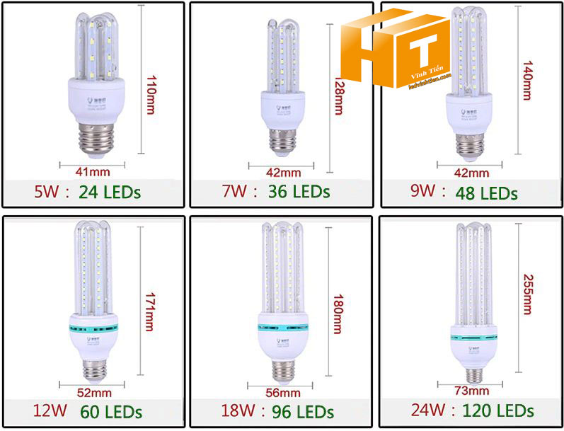 Bóng đèn U led loại tốt, giá rẻ, chất lượng, siêu sáng, chính hãng ledvinhtien.com