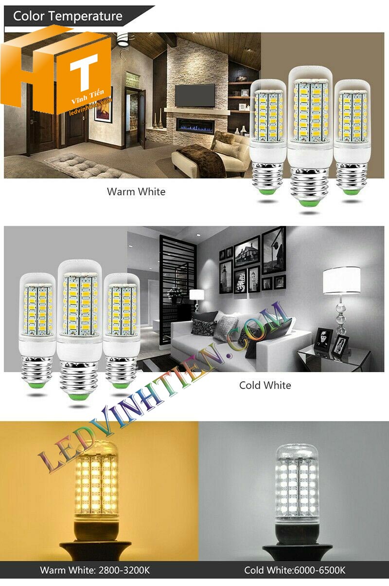 Bóng Đèn led trái bắp 10W ánh sáng trắng, vàng loại tốt, giá rẻ, chất lượng, siêu sáng
