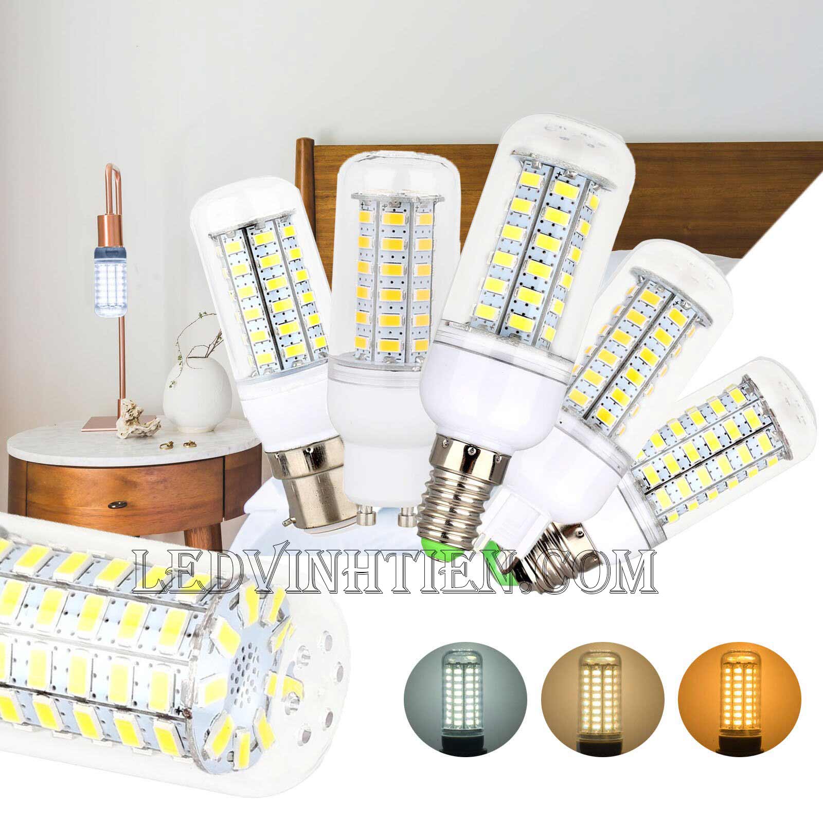 Đèn led trái bắp 36W sáng trắng, vàng, giá rẻ | Ledvinhtien.com