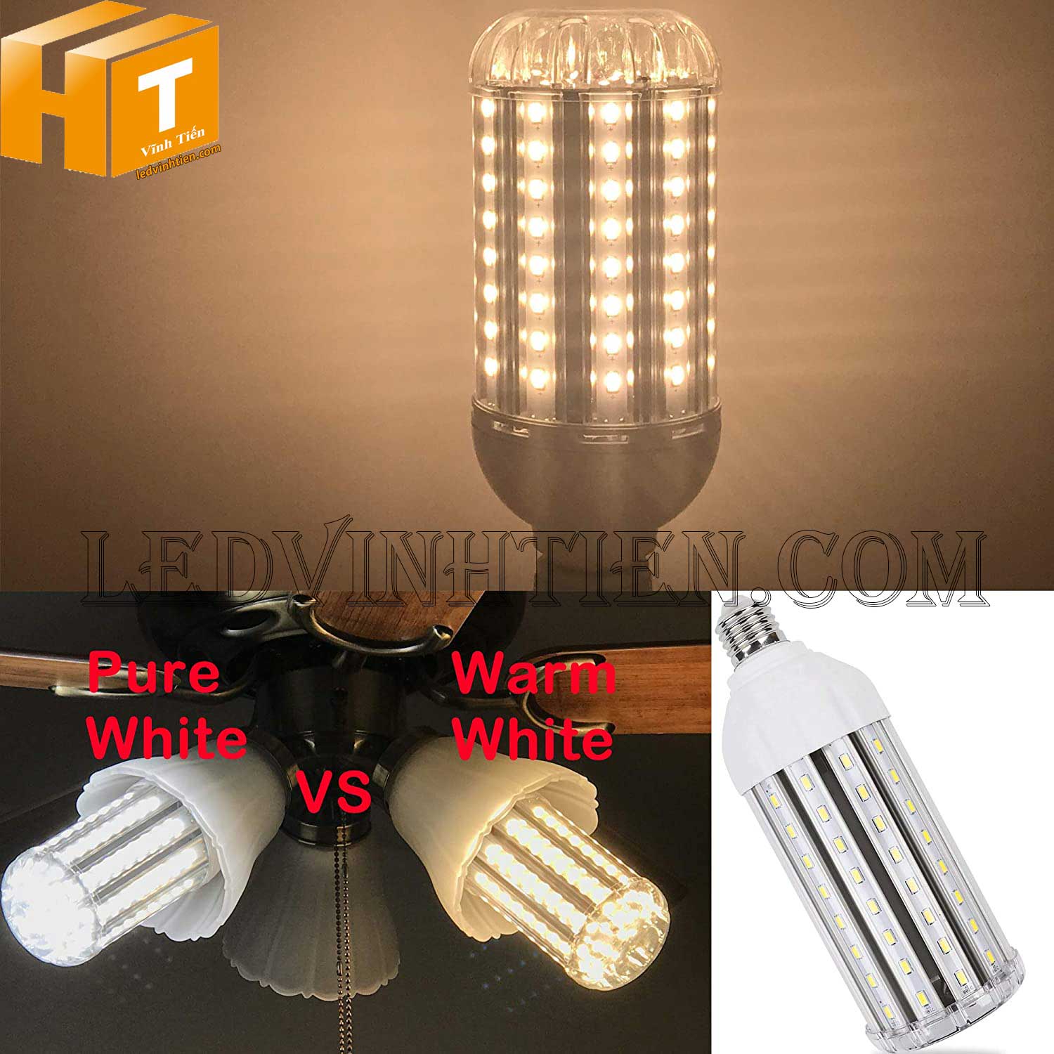Bóng Đèn led trái bắp 36W ánh sáng trắng, vàng loại tốt, giá rẻ, chất lượng, siêu sáng