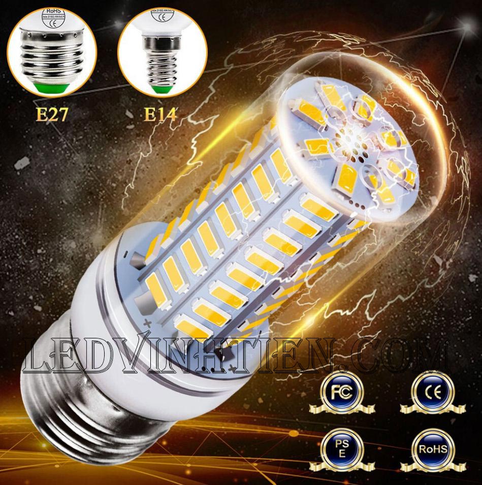 Bóng Đèn led trái bắp 5W ánh sáng trắng, vàng loại tốt, giá rẻ, chất lượng, siêu sáng