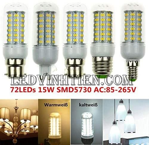 Bóng Đèn led trái bắp 5W ánh sáng trắng, vàng loại tốt, giá rẻ, chất lượng, siêu sáng