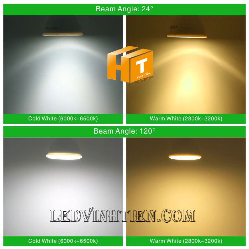 Bóng chén led 3W đui MR16, GU10, GU5.3, E14, E27 loại tốt, giá rẻ, ánh sáng đẹp, chất lượng, chính hãng ledvinhtien.com