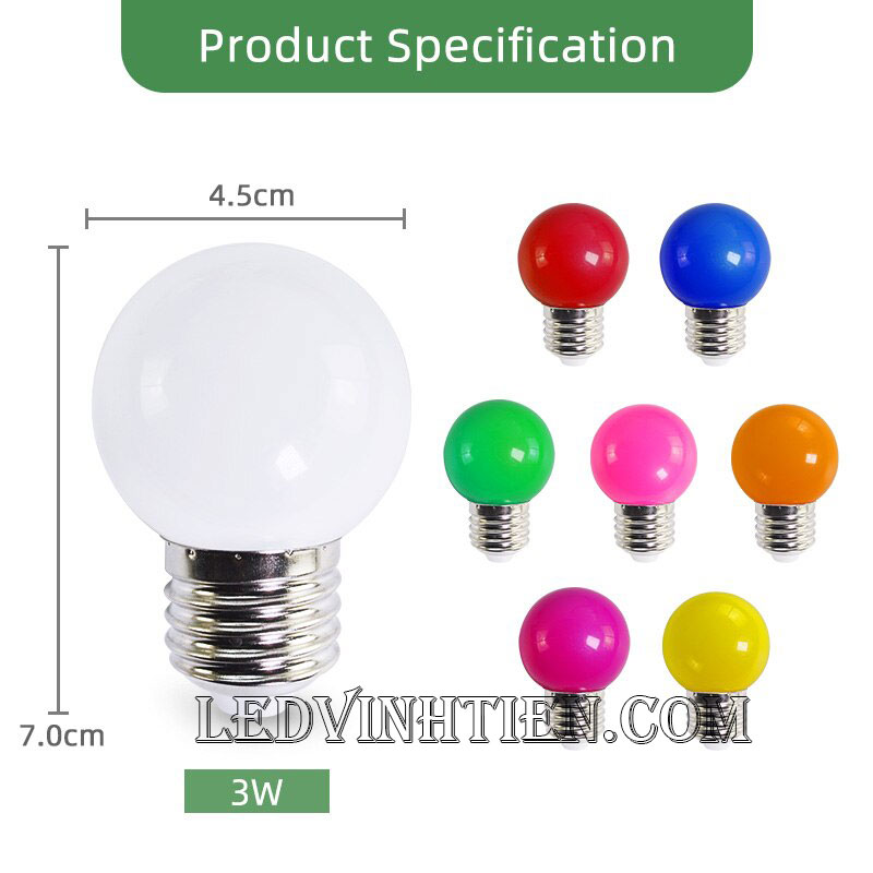 Bóng đèn led trái chanh 3W hồng