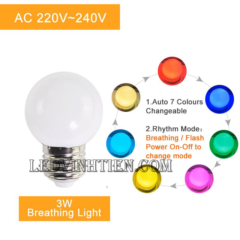 Bóng chanh 3W tím loại tốt, giá rẻ, Ledvinhtien.com