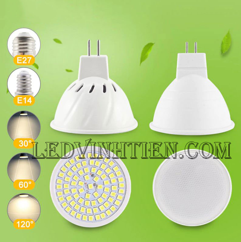 Bóng led chân ghim 3W, đèn led cốc loại tốt, giá rẻ, đui MR16, GU10, GU5.3, E14, E27, chính hãng ledvinhtien.com