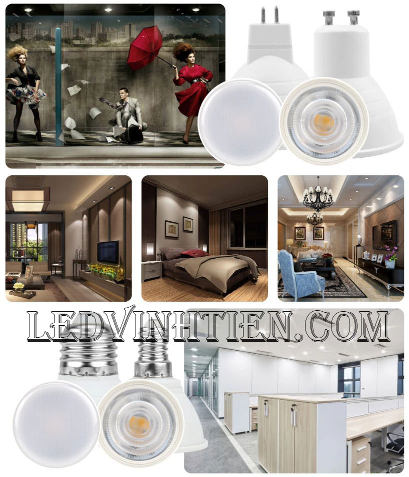 Bóng led chân ghim 4W, đèn led cốc loại tốt, giá rẻ, đui MR16, GU10, GU5.3, E14, E27, chính hãng ledvinhtien.com