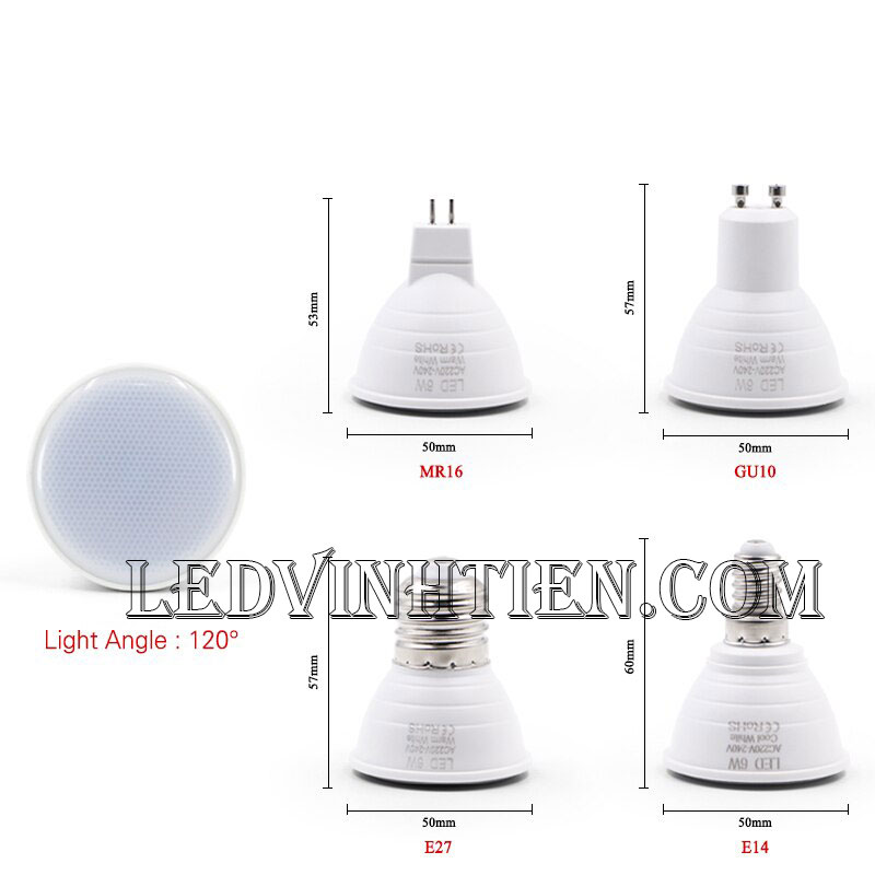 Bóng led chân ghim 4W, đèn led cốc loại tốt, giá rẻ, đui MR16, GU10, GU5.3, E14, E27, chính hãng ledvinhtien.com