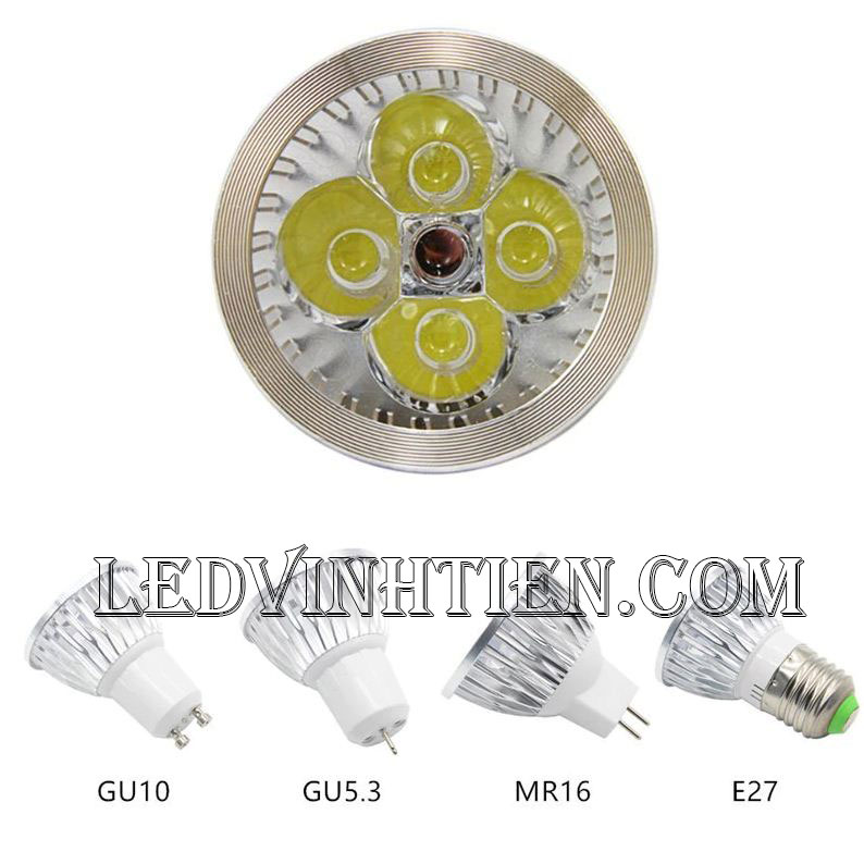 Bóng led ghim 7W, đèn led cốc loại tốt, giá rẻ, đui MR16, GU10, GU5.3, E14, E27, chính hãng ledvinhtien.com