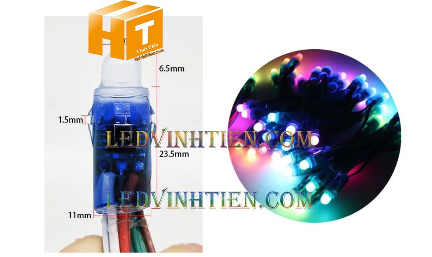 Led đúc full color IC1914 loại tốt, giá rẻ, siêu sáng, dùng làm pháo hoa, chử nỗi, trang trí noel, bảng quảng cáo, chiếu sáng ngoài trời, IP68, ledvinhtien.com