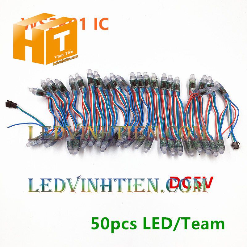 Led full color IC2811 loại tốt, giá rẻ, siêu sáng, dùng làm pháo hoa, chử nỗi, trang trí noel, bảng quảng cáo, chiếu sáng ngoài trời, IP68, ledvinhtien.com