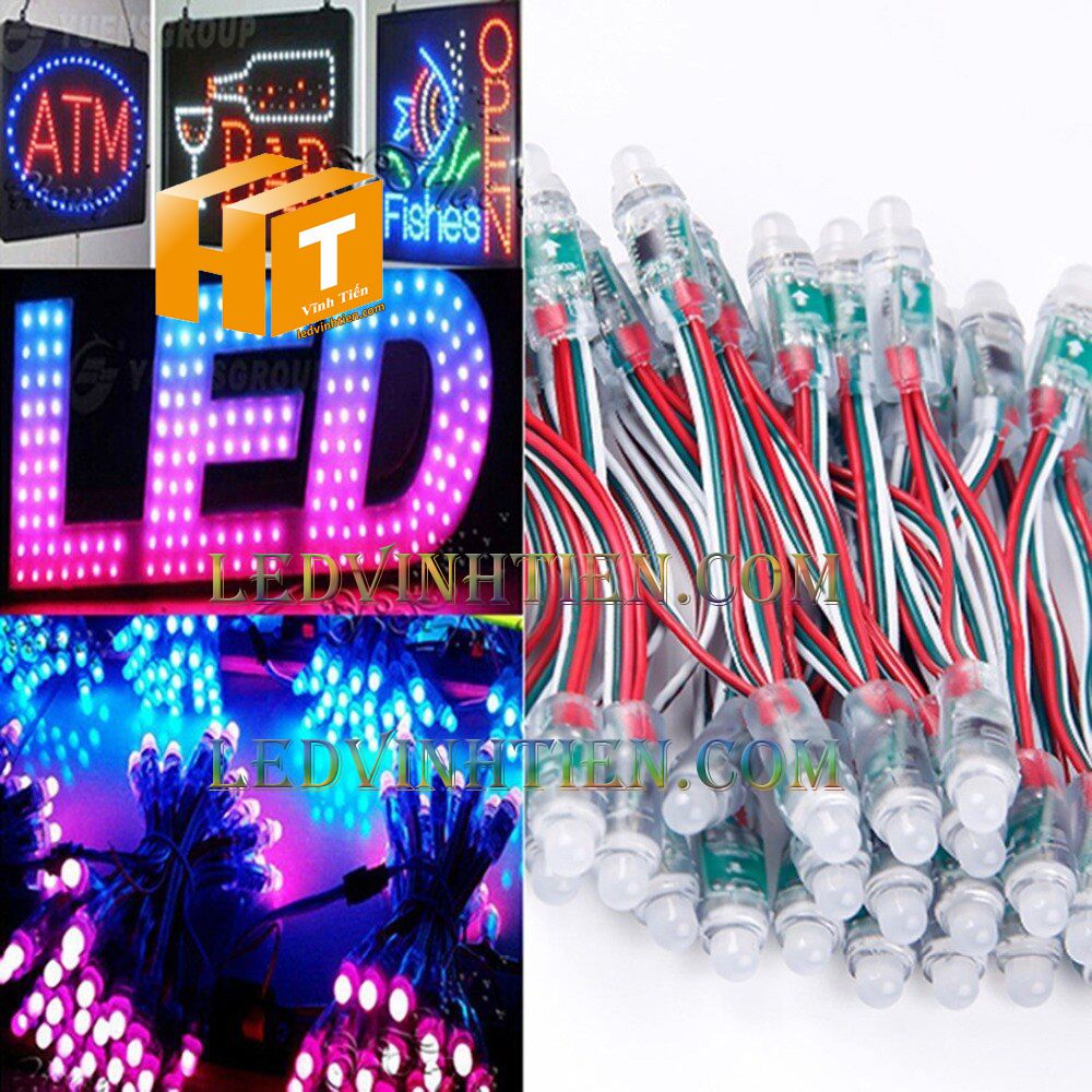 Led full color IC2811 loại tốt, giá rẻ, siêu sáng, dùng làm pháo hoa, chử nỗi, trang trí noel, bảng quảng cáo, chiếu sáng ngoài trời, IP68, ledvinhtien.com